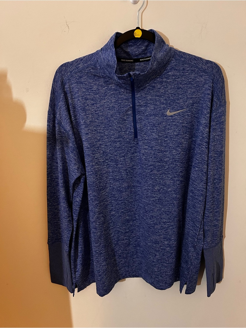 Men's Sz 1X Nike Dri-FIT Element 1/4 Zip Running Pullover heathered blue